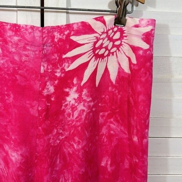 Beach Pants Medium Large Slit Wrap Floral Pink Pants M/L - Picture 8 of 9